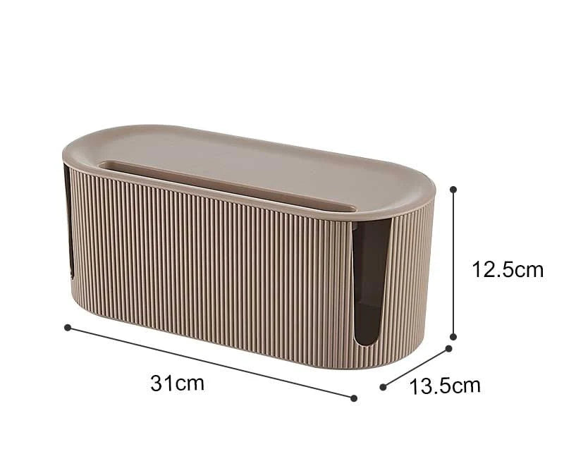 Cable Organizer Box Plastic Spacious Storage for Cords & Chargers
