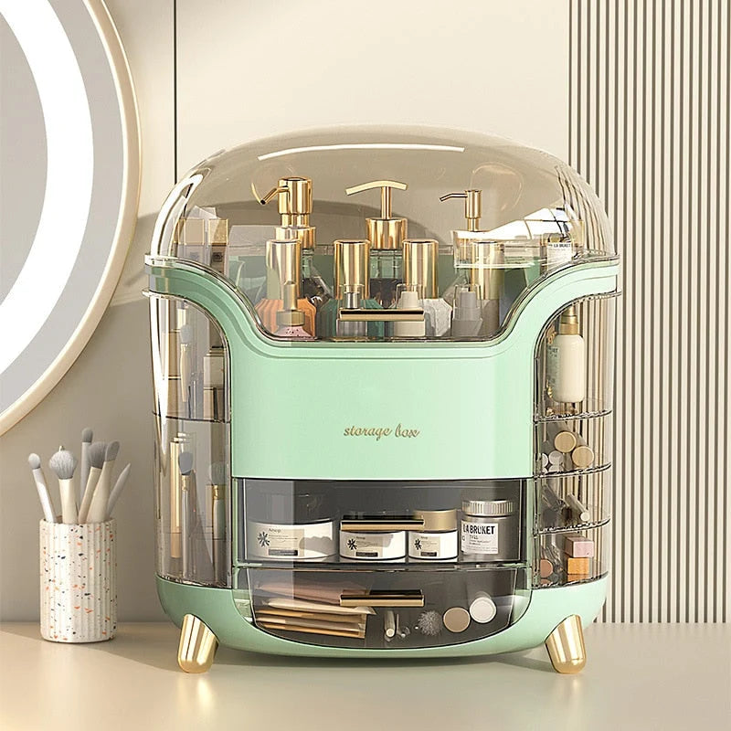 Makeup Organizer Clear Dust-Protective Compact Design
