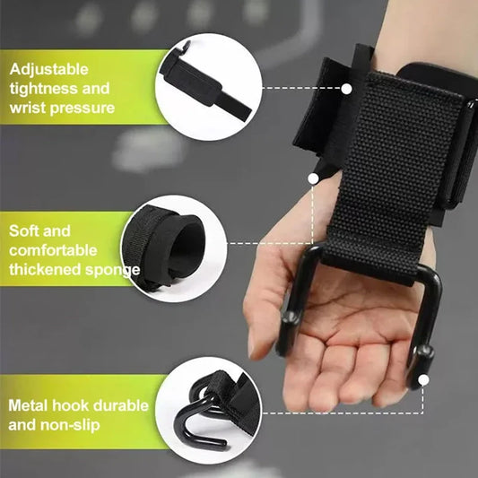 Wrist Hooks Steel Cotton Blend Slip-Resistant