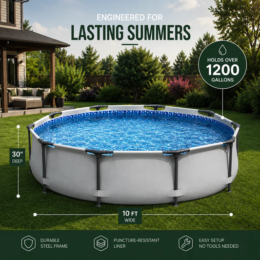 Above Ground Pool Set Corrosion-Resistant Steel Frame
