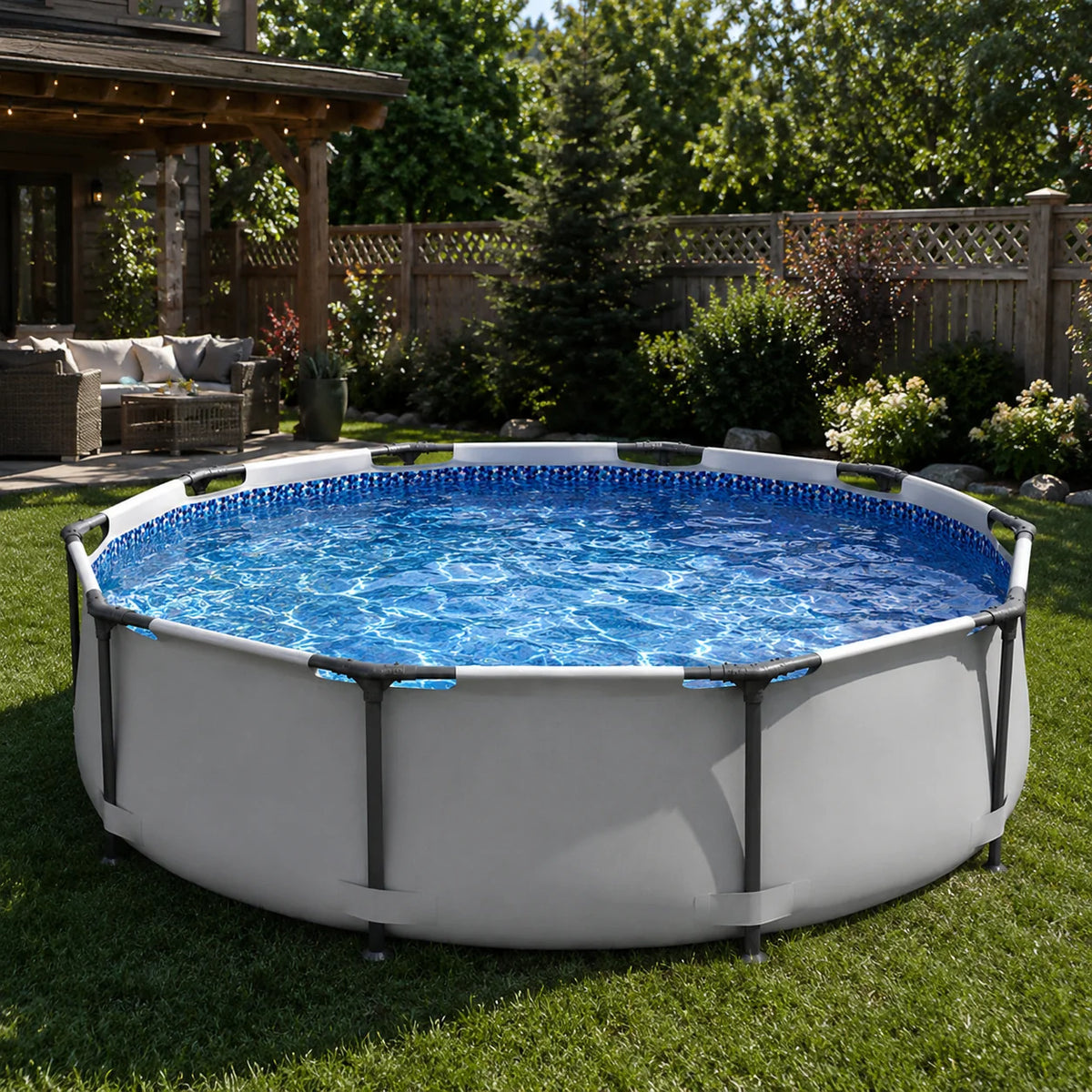 Above Ground Pool Set Corrosion-Resistant Steel Frame