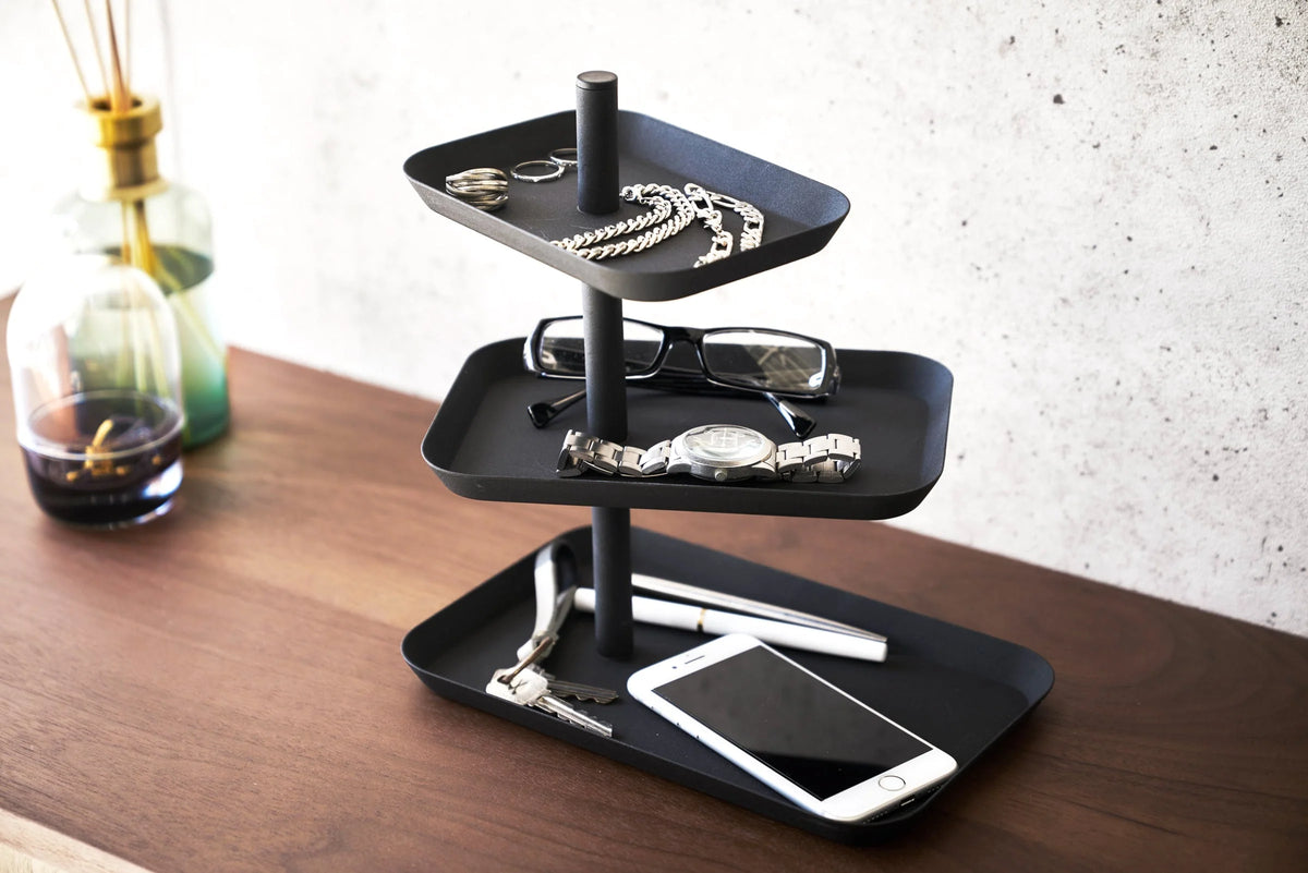 Accessory Organizer Steel Three-Tier Revolving Design