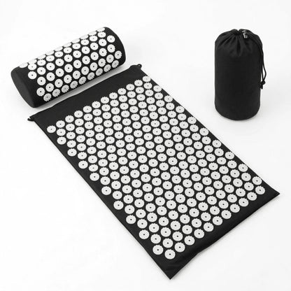 Acupressure Mat & Pillow Set Full-Back Stimulation Contoured Neck Support