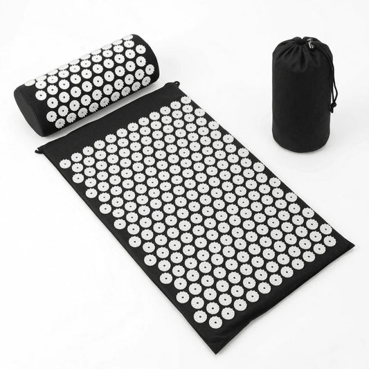 Acupressure Mat & Pillow Set Full-Back Stimulation Contoured Neck Support