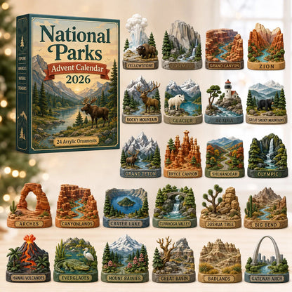 Advent Calendar 24 Acrylic National Park Ornaments