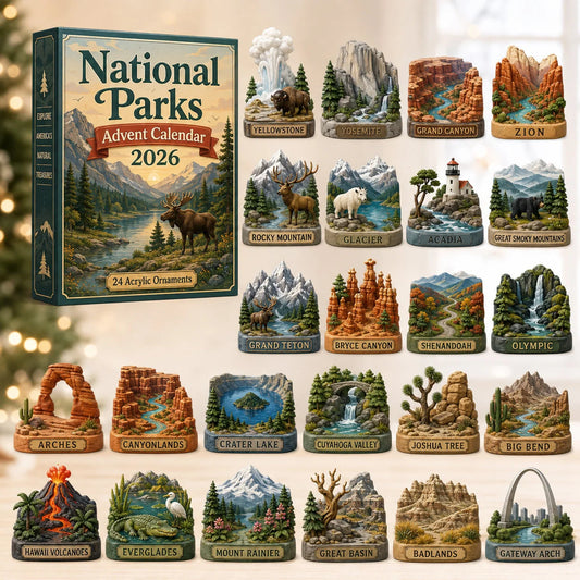 Advent Calendar 24 Acrylic National Park Ornaments