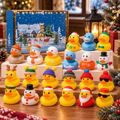 Advent Calendar 24 Collectible Ducks Soft Rubber