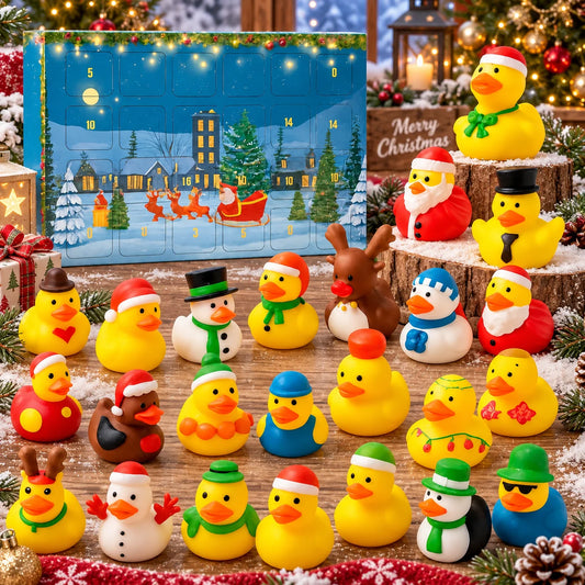 Advent Calendar 24 Collectible Ducks Soft Rubber