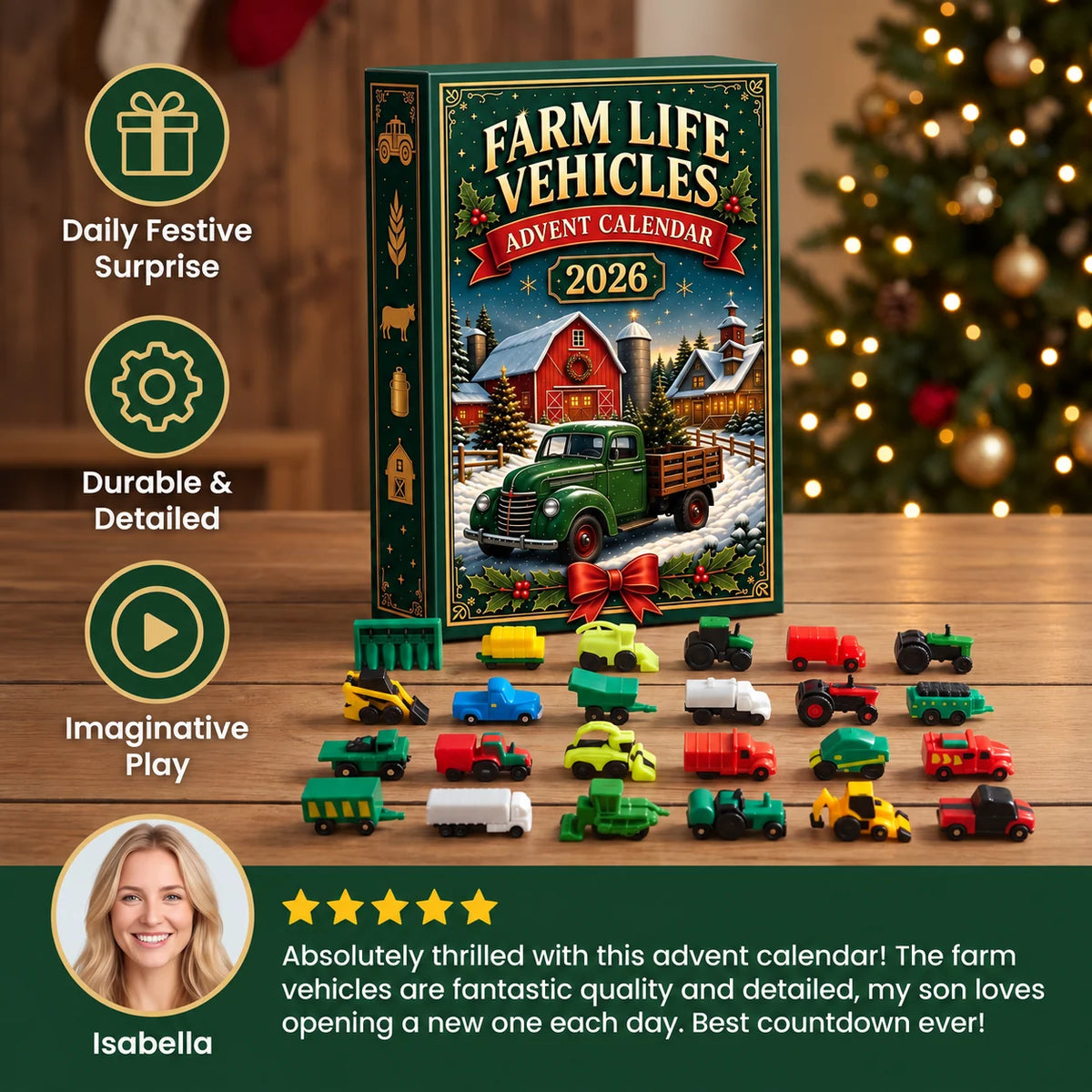 Advent Calendar 24-Day Farm Vehicle Countdown
