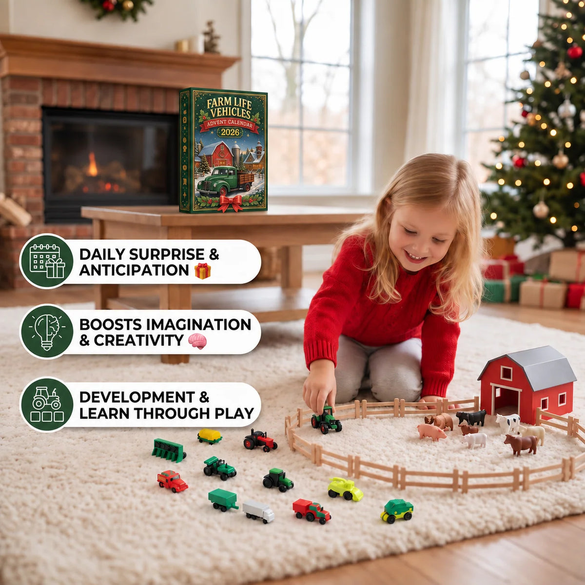 Advent Calendar 24-Day Farm Vehicle Countdown