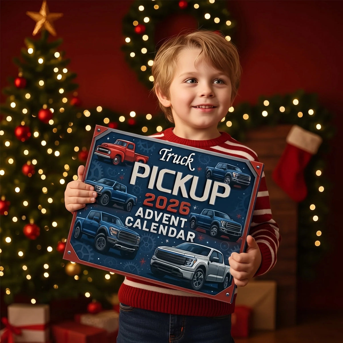 Advent Calendar 24 Miniature Pickup Trucks Collectible Set