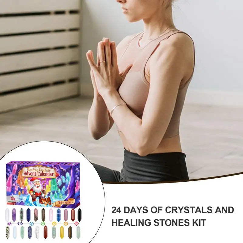 Advent Calendar 24 Natural Gemstones Decorative & Reusable