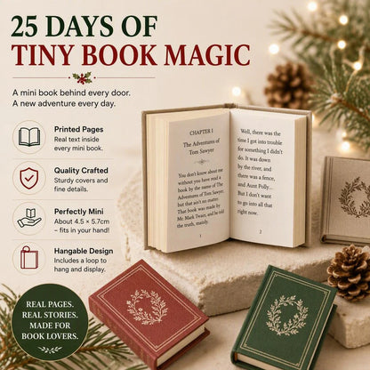 Advent Calendar 25 Mini Books Hanging Christmas Decorations