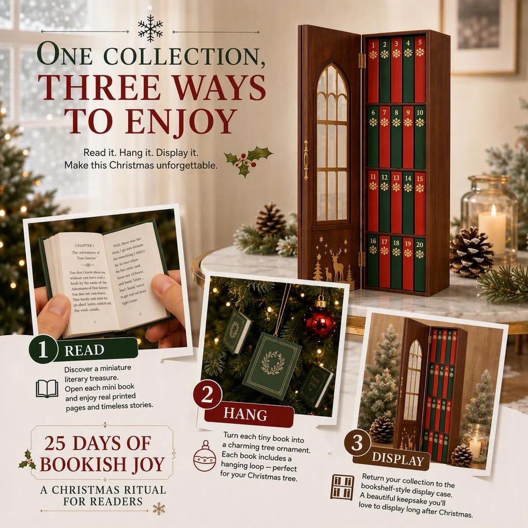 Advent Calendar 25 Mini Books Hanging Christmas Decorations
