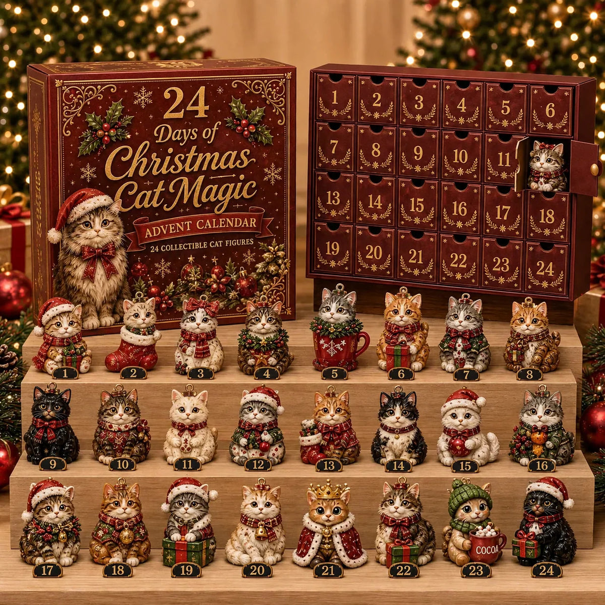 Advent Calendar Acrylic Animal Design Compact Display