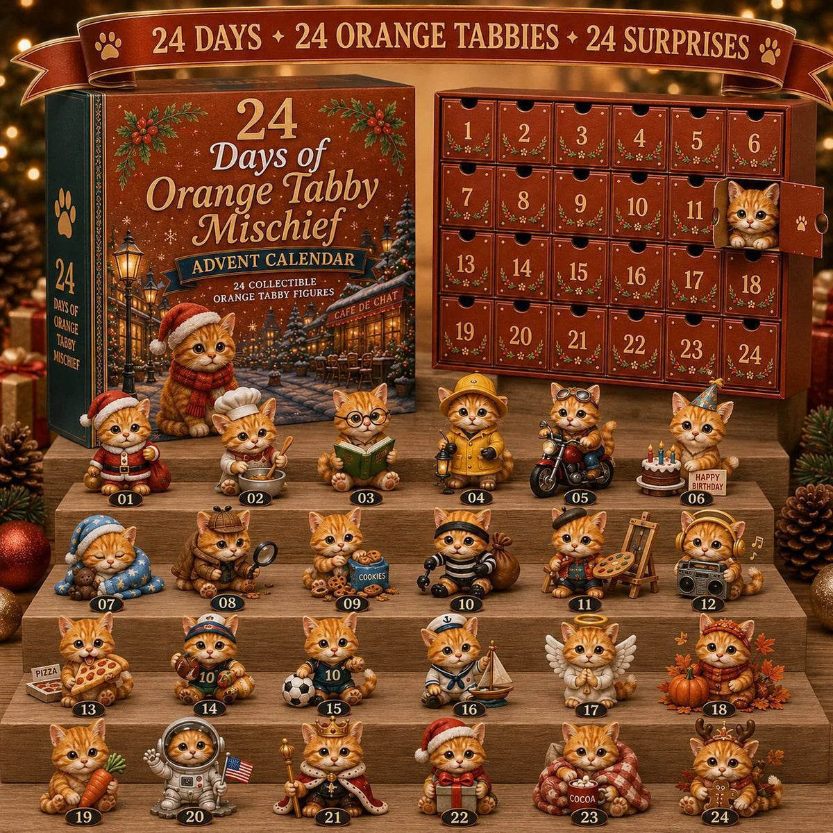 Advent Calendar Acrylic Animal Design Compact Display