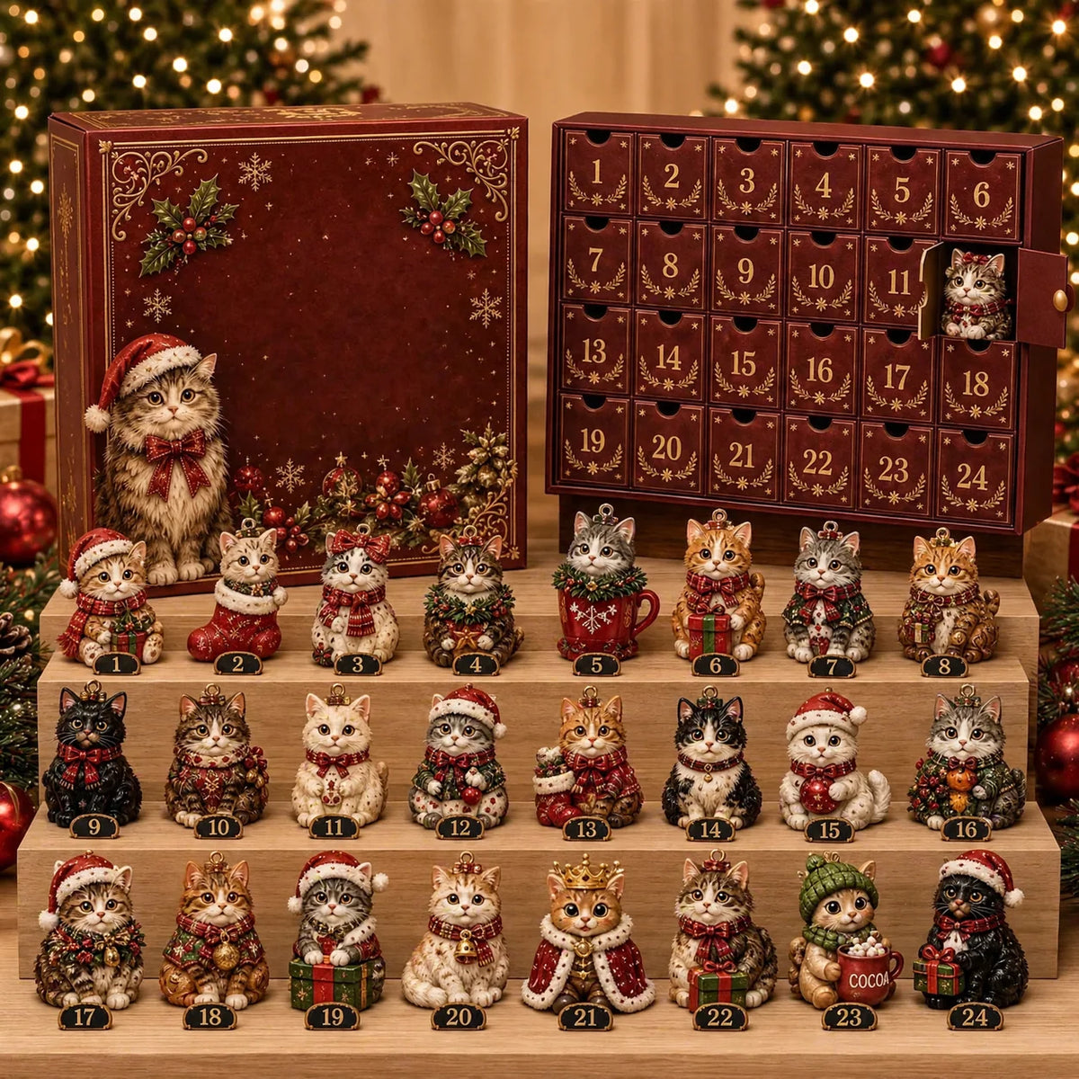 Advent Calendar Acrylic Animal Motif 24-Day Display