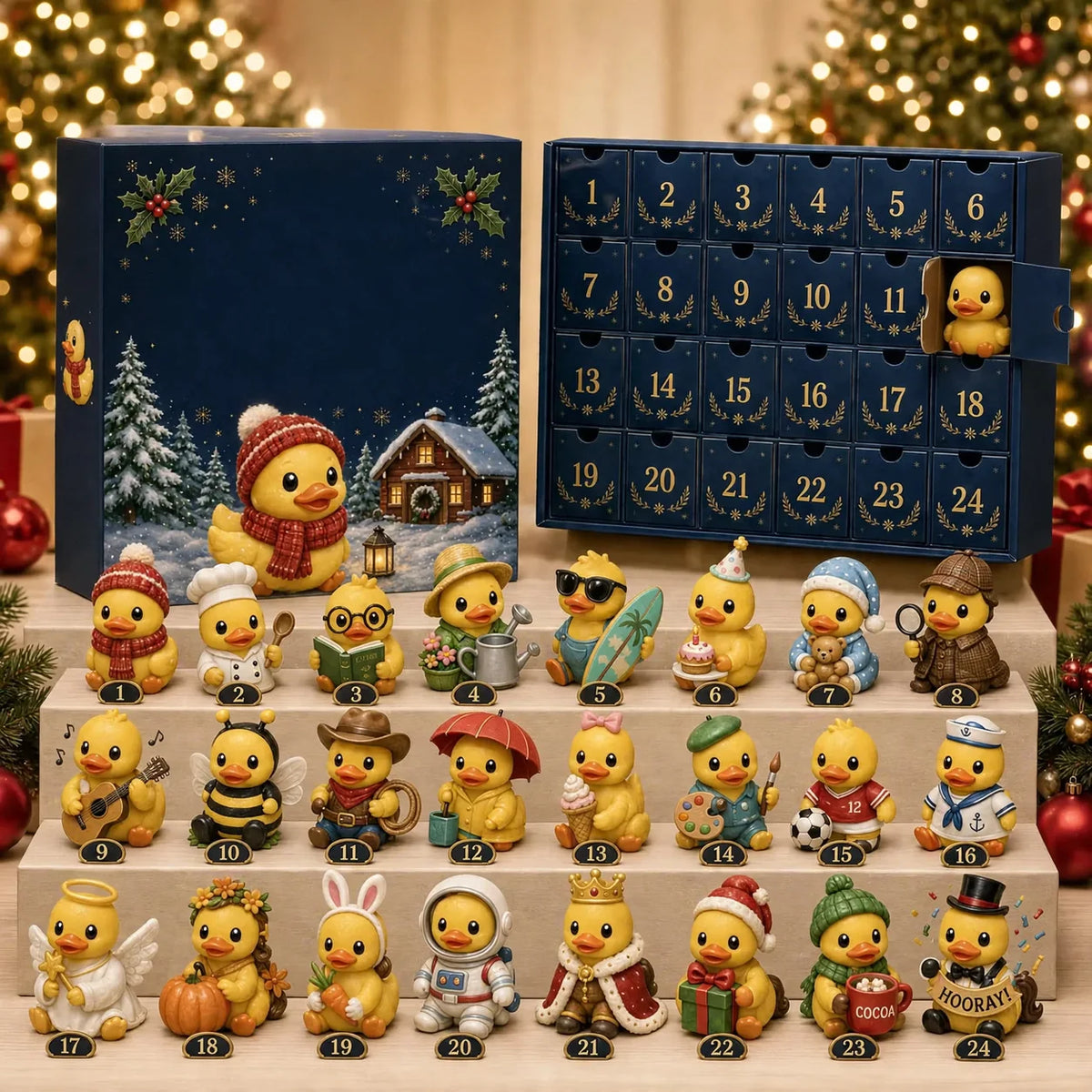 Advent Calendar Acrylic Animal Motif 24-Day Display