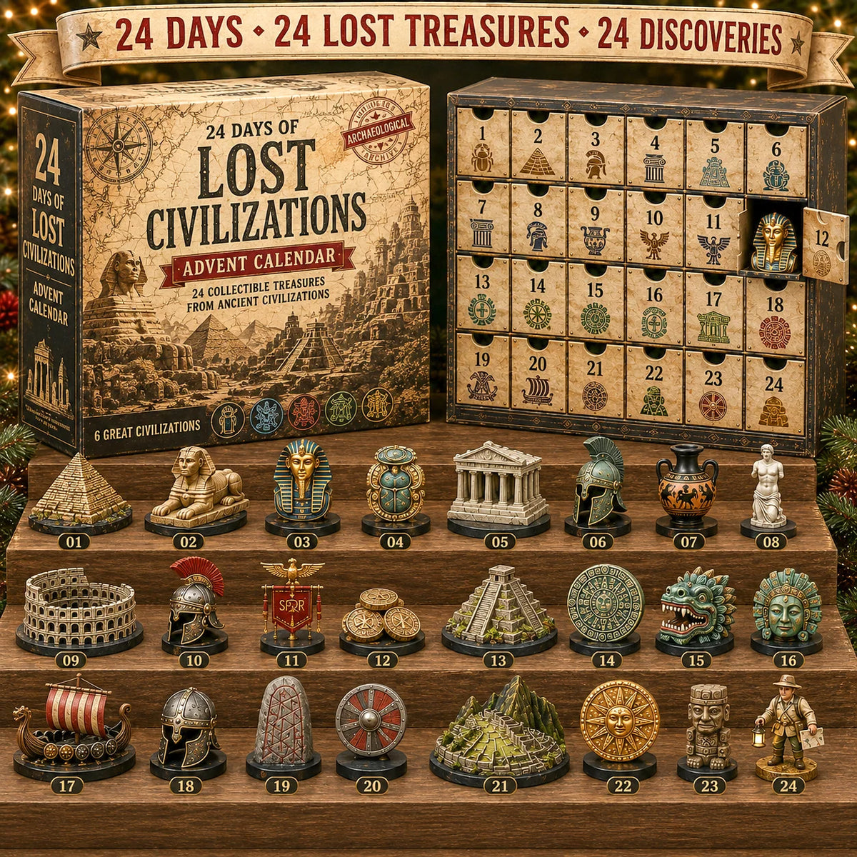 Advent Calendar Ancient Cultures 24 Unique Collectibles