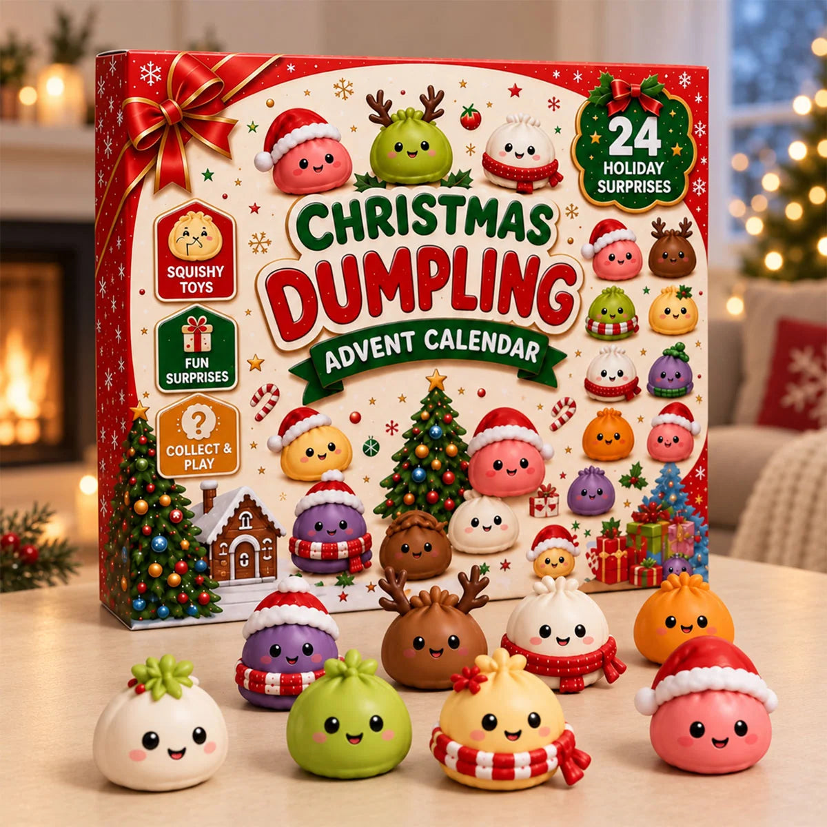Advent Calendar Dumpling Squishies 24-Day Christmas Countdown