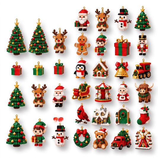 Advent Calendar Mini Building Block Sets 24 Daily Builds With Hanging Loops