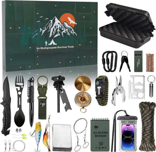 Advent Calendar Outdoor Survival Gear 24-Piece Set