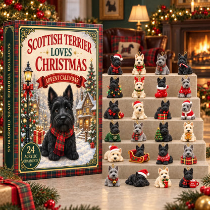 Advent Calendar Scottish Terrier 24-Day Hanging & Standing