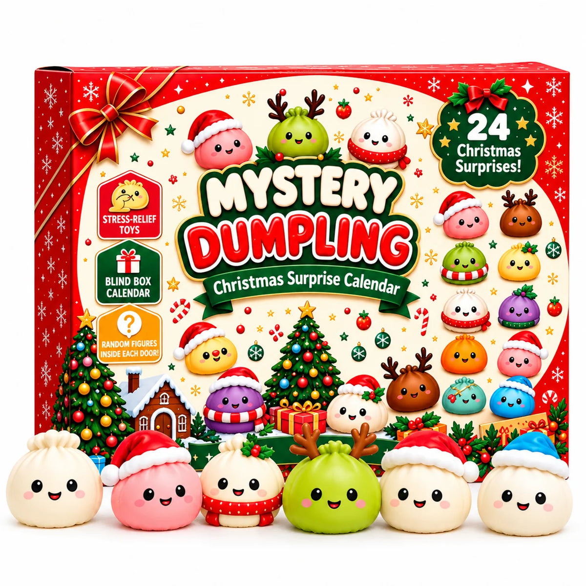 Advent Calendar Squishy Silicone Dumpling Toys 24-Day Countdown