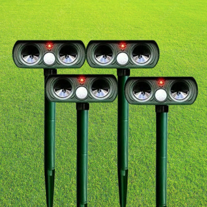 Animal Repeller Solar-Powered Motion-Activated Ultrasonic Deterrent