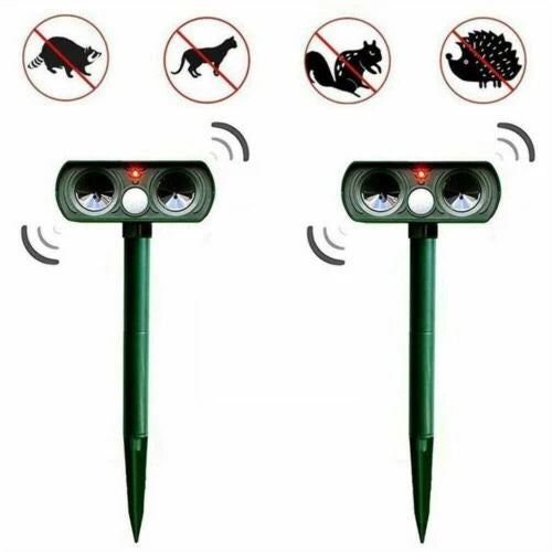 Animal Repeller Solar-Powered Motion-Activated Ultrasonic Deterrent