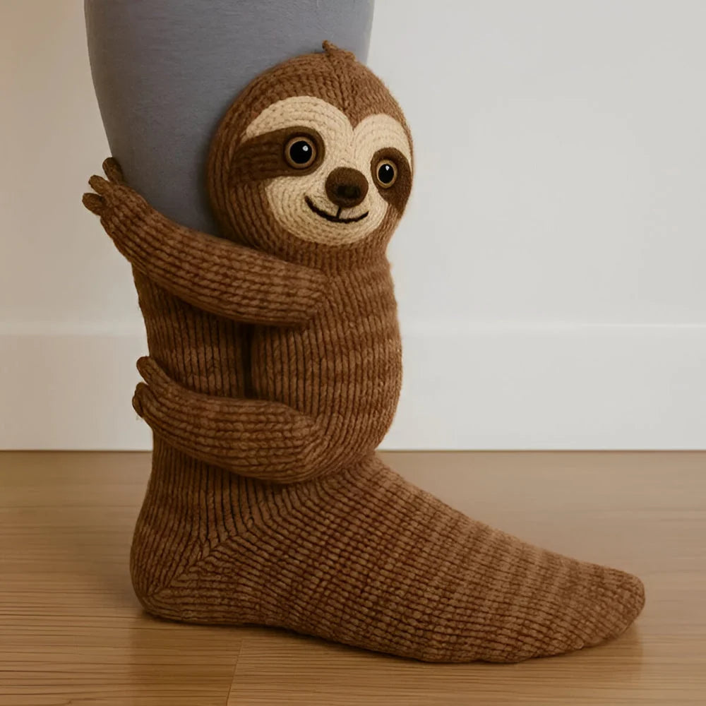 Animal Slipper Socks Plush Fleece Non-Slip Grip Soles