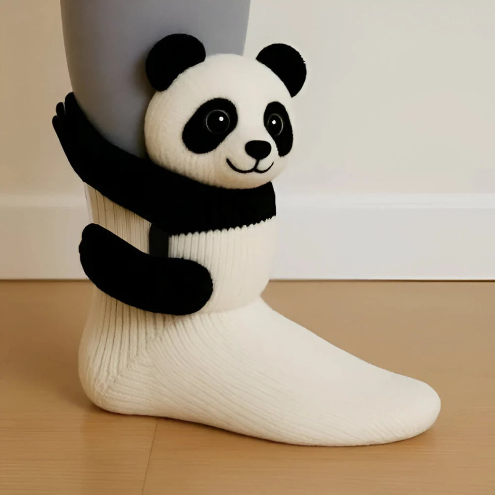 Animal Slipper Socks Plush Fleece Non-Slip Grip Soles
