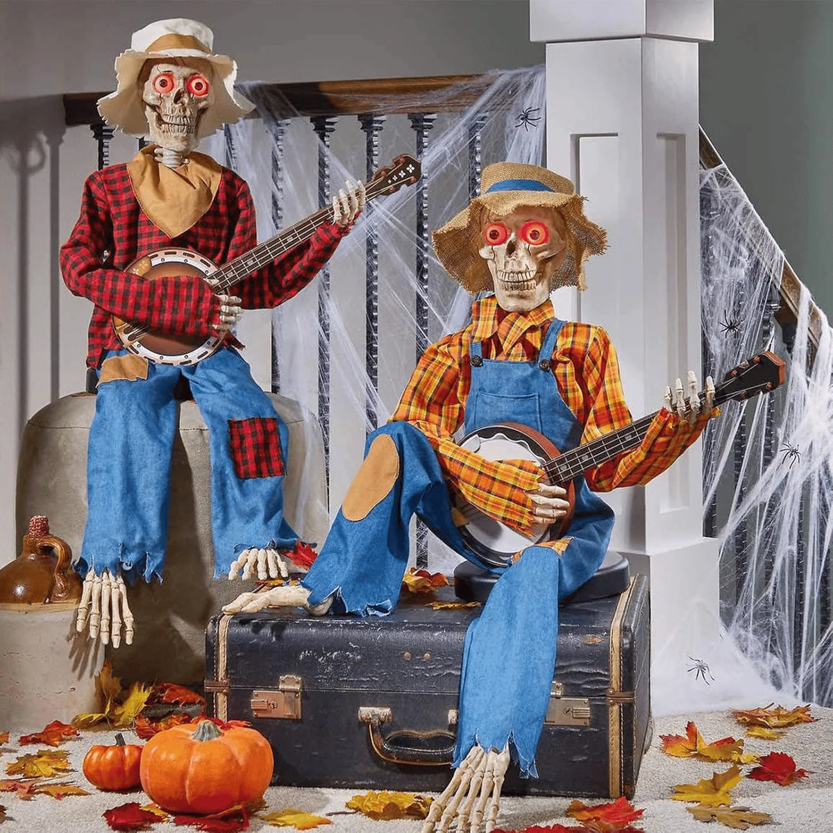 Animated Skeleton Duo Motion & Sound Activated