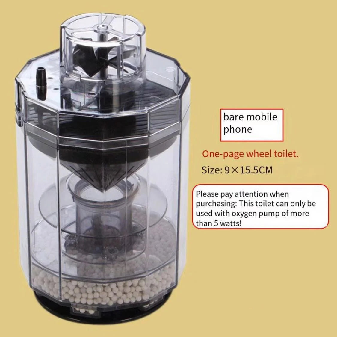 Aquarium Filter Waste Collector Oxygenator Air Pump Powered