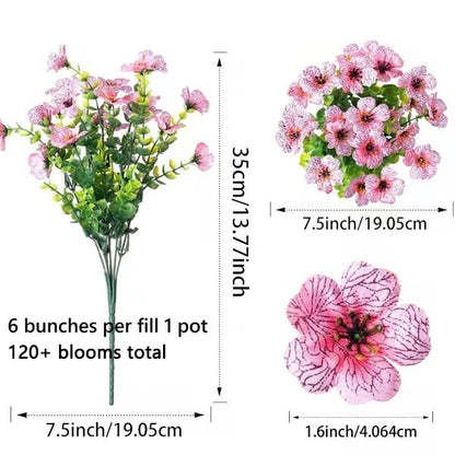 Artificial Flower Set Realistic UV-Resistant Maintenance-Free