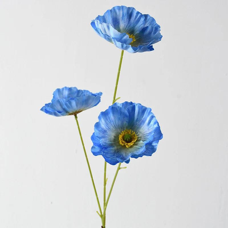 Artificial Poppy Flower Stem Lifelike No Maintenance Required