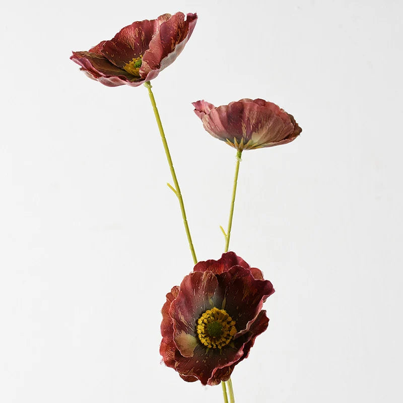 Artificial Poppy Flower Stem Lifelike No Maintenance Required