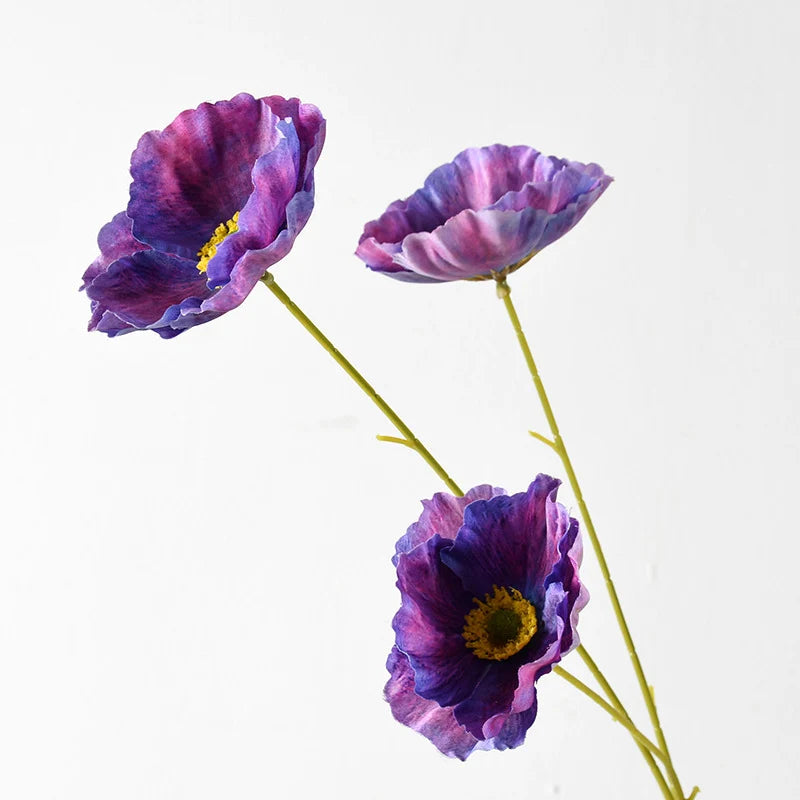 Artificial Poppy Flower Stem Lifelike No Maintenance Required