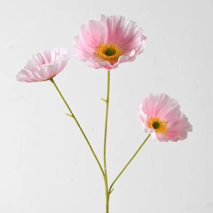 Artificial Poppy Flower Stem Lifelike No Maintenance Required