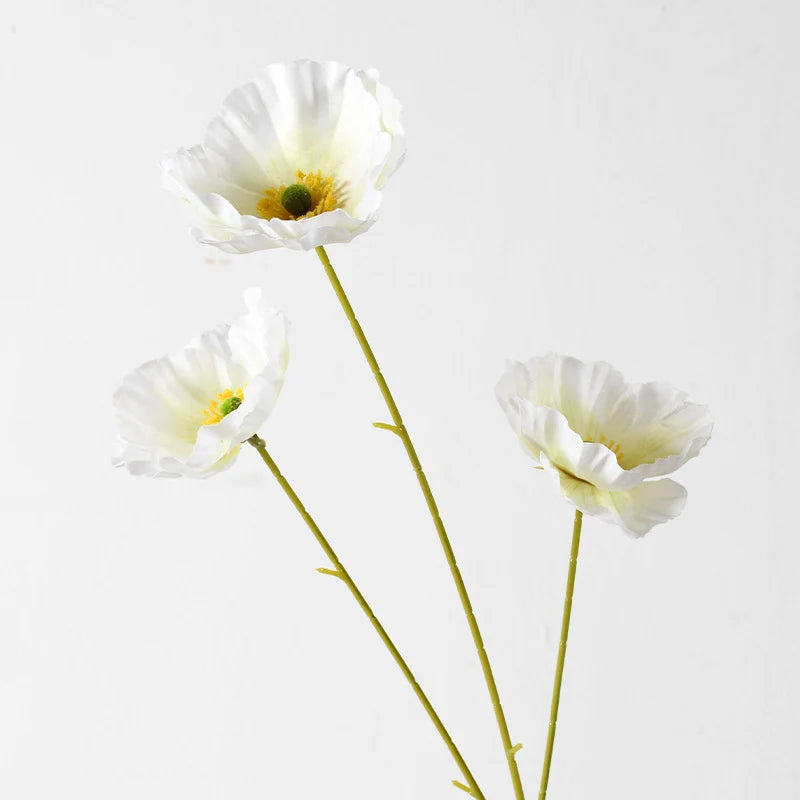 Artificial Poppy Flower Stem Lifelike No Maintenance Required
