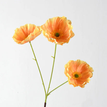 Artificial Poppy Flower Stem Lifelike No Maintenance Required