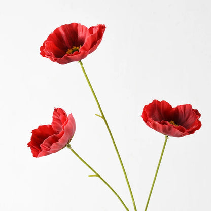 Artificial Poppy Flower Stem Lifelike No Maintenance Required