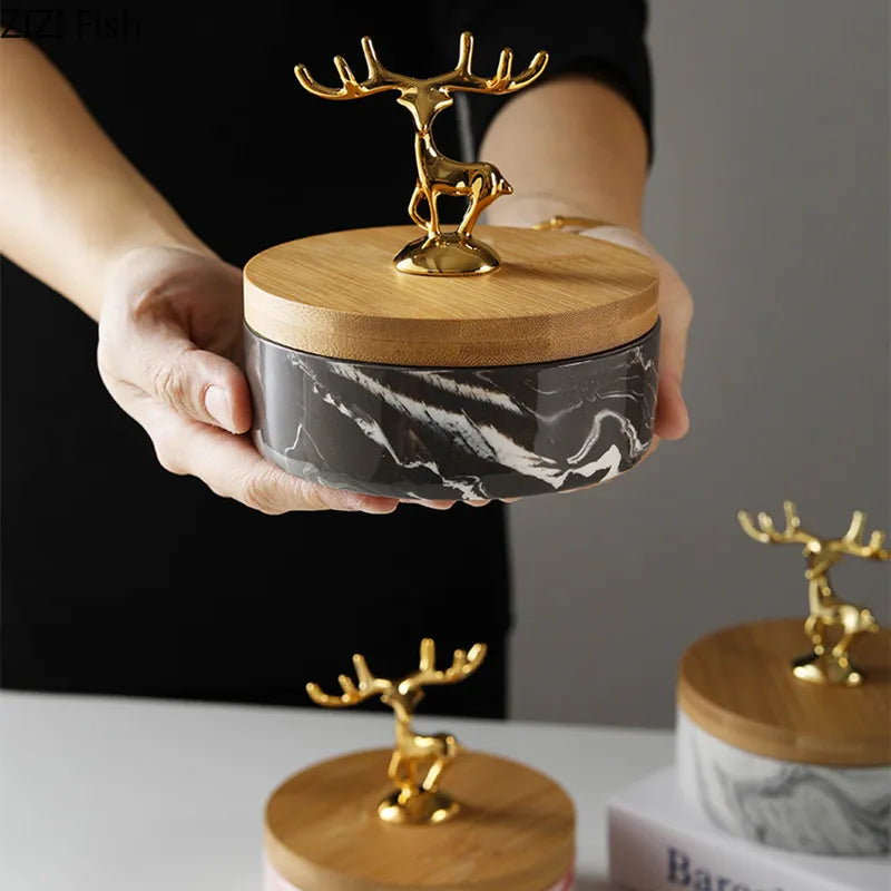 Ashtray Ceramic Deer Design Compact & Lightweight