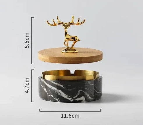 Ashtray Ceramic Deer Design Compact & Lightweight