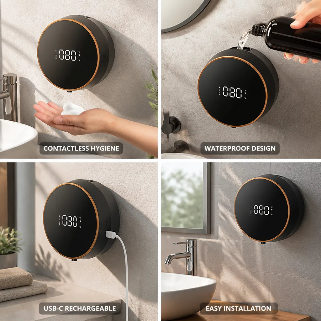Automatic Soap Dispenser Touchless Foam 300ml USB-C Rechargeable