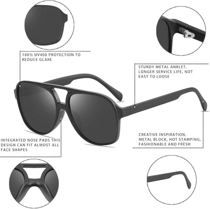 Aviator Sunglasses Oversized Retro UV400 Protection