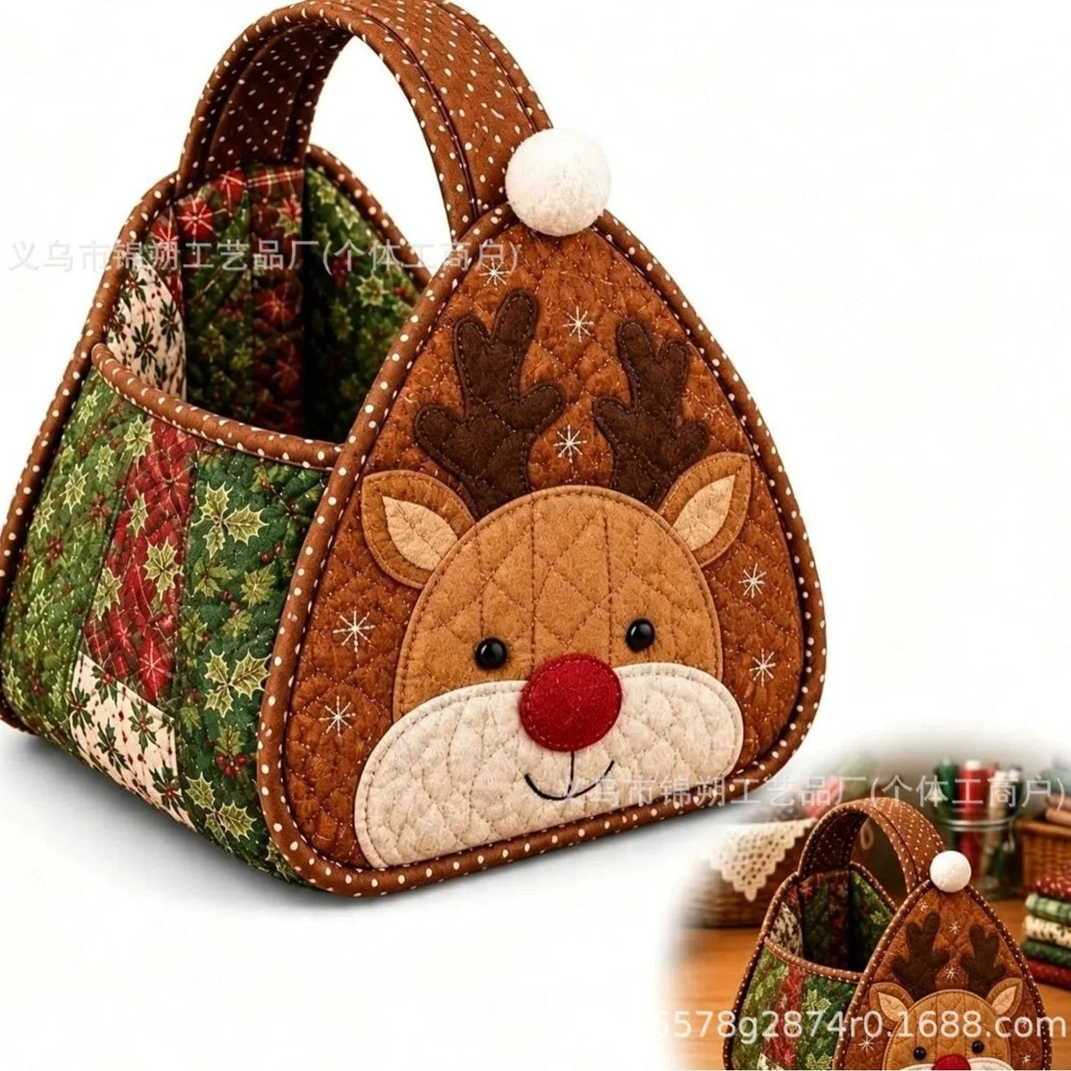 Basket Sewing Kit Quilted Christmas Character Designs