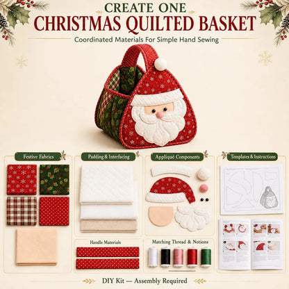 Basket Sewing Kit Quilted Christmas Character Designs