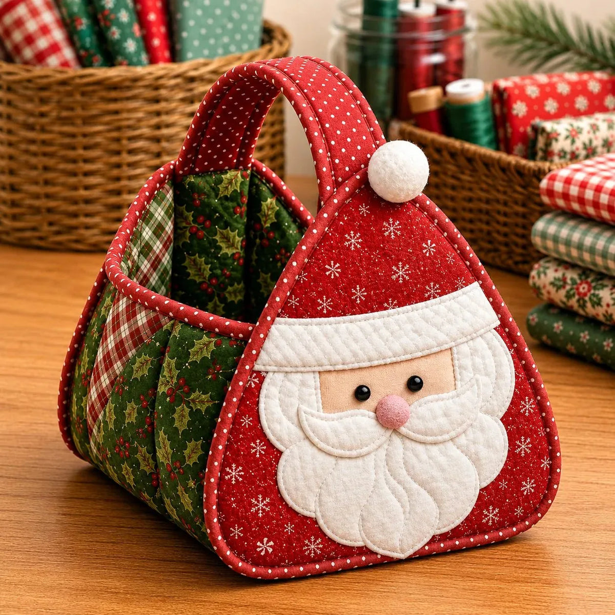 Basket Sewing Kit Quilted Christmas Character Designs
