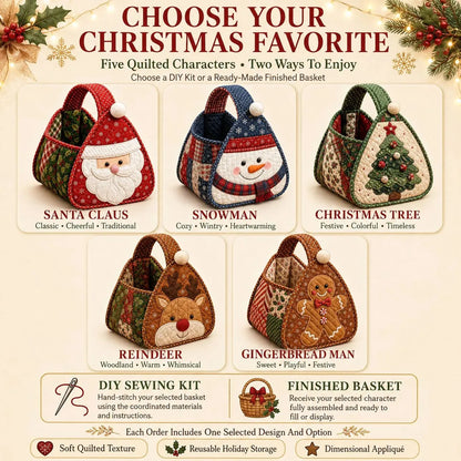 Basket Sewing Kit Quilted Christmas Character Designs
